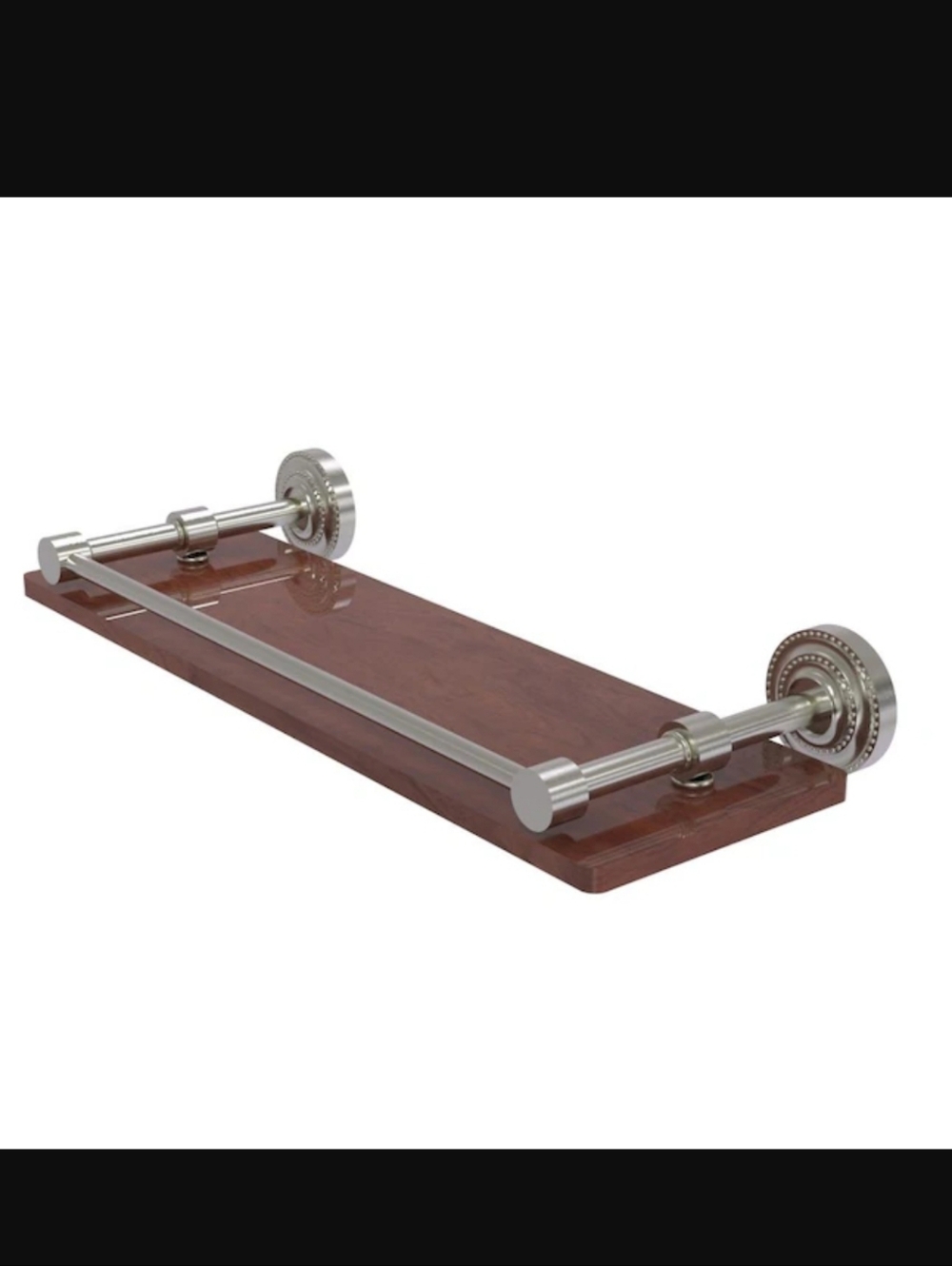 Wood Finish Tray with Chrome Bar